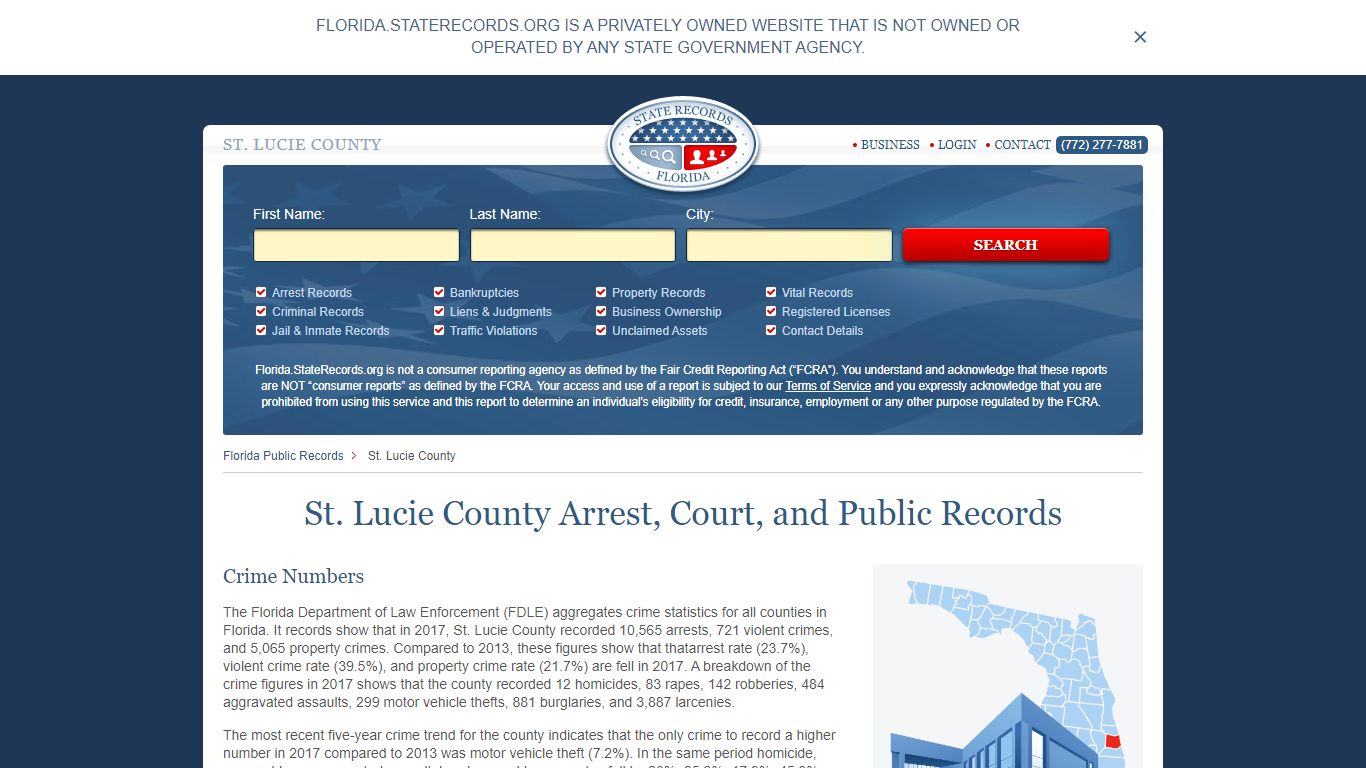 St. Lucie County Arrest, Court, and Public Records